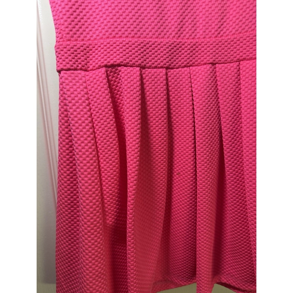 Poof! Girls Size Small Hot Pink Textured Fit & Flare Party Dress Sleeveless Fun - Picture 3 of 14